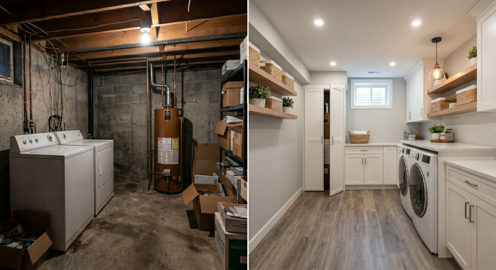 Finished basement renovation