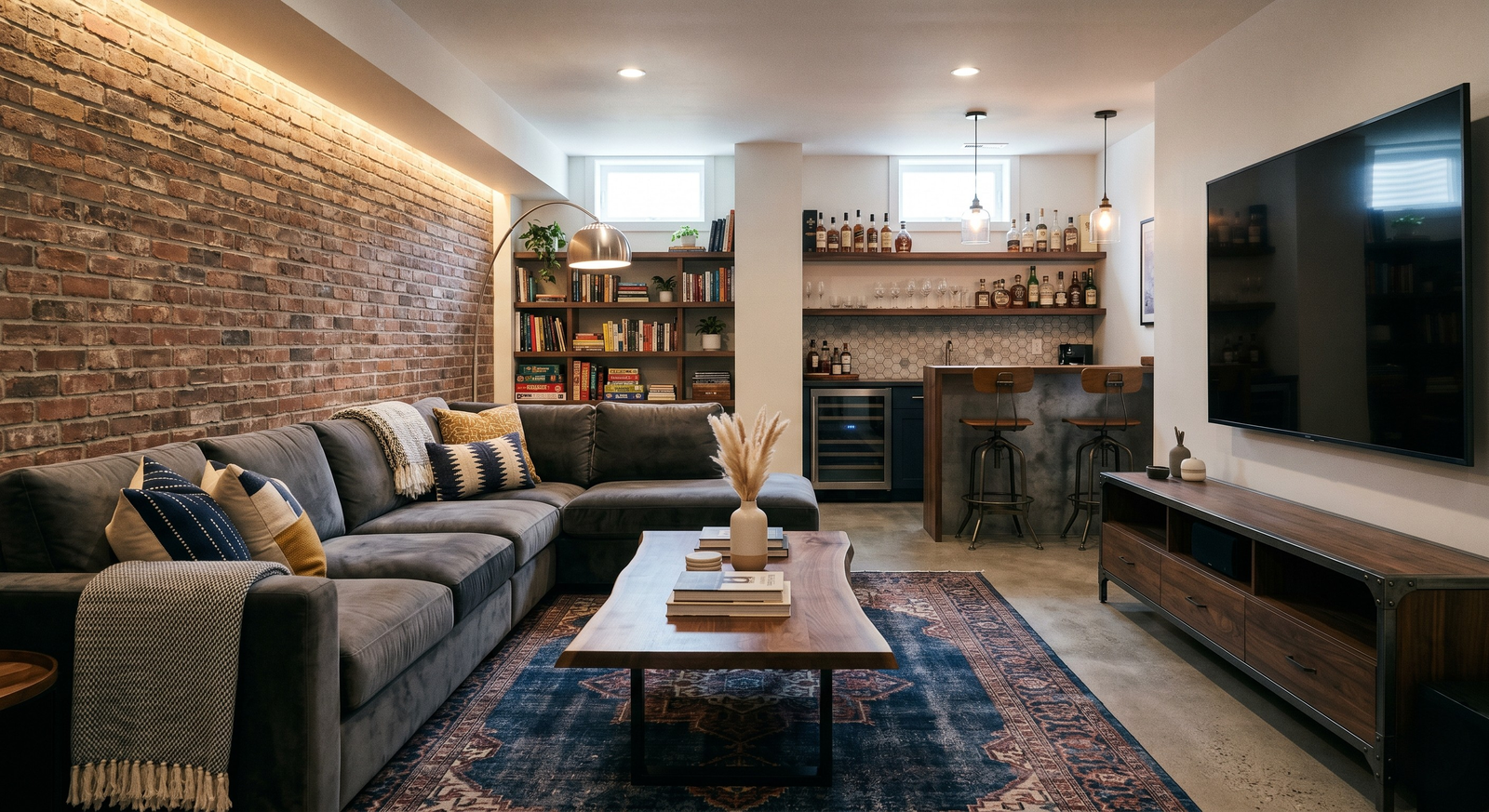 Basement living area